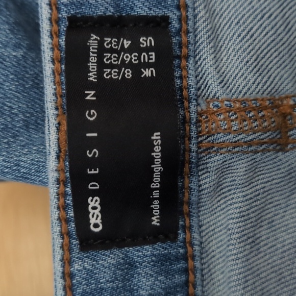 Asos Maternity Elastic Waistband Light Wash Jeans - Picture 4 of 5